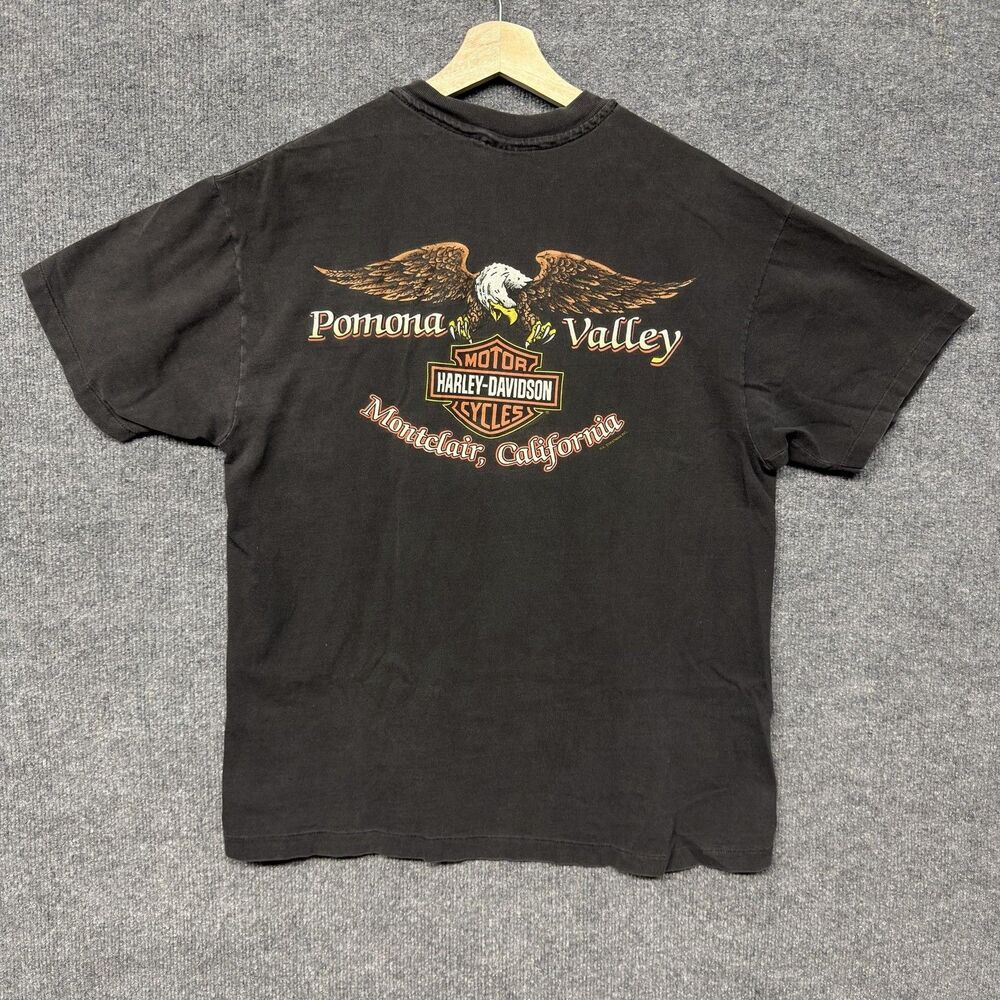 Harley-Davidson Pomona Valley Single Stitch T-Shirt Men L Eagle Montclair CA 90s